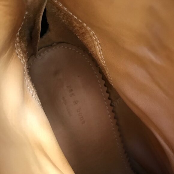 Rag & Bone Newbury Boots Booties Womens 38.5 8.5 Brown Leather Block Heel Zip Up - Picture 6 of 7